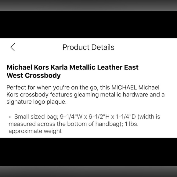 Michael Kors Karla Metallic Leather Crossbody - Picture 9 of 9